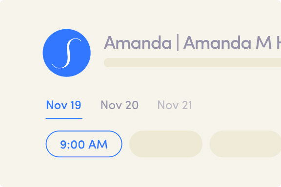 Stylist booking times for November 19