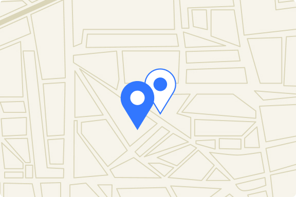 Map with two salon pins